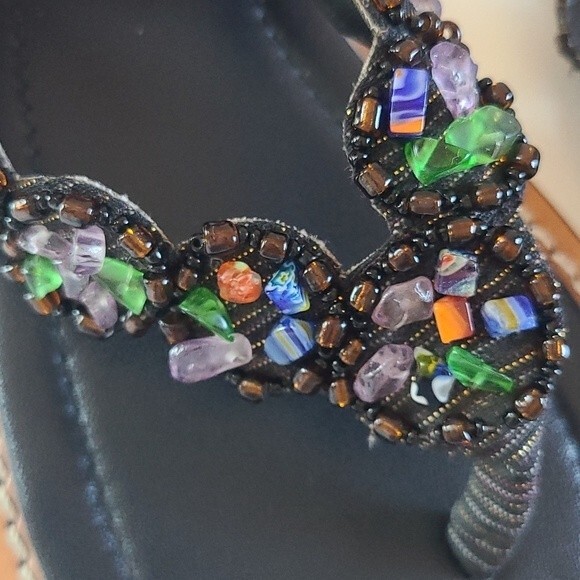 Beaded Leather Sandal Size 37/6.5 - Picture 7 of 13